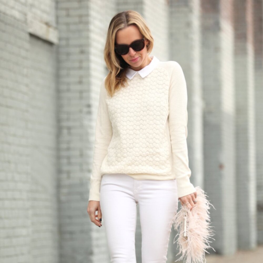 Tory Burch Carmine Sweater Ivory Sz XS/TP